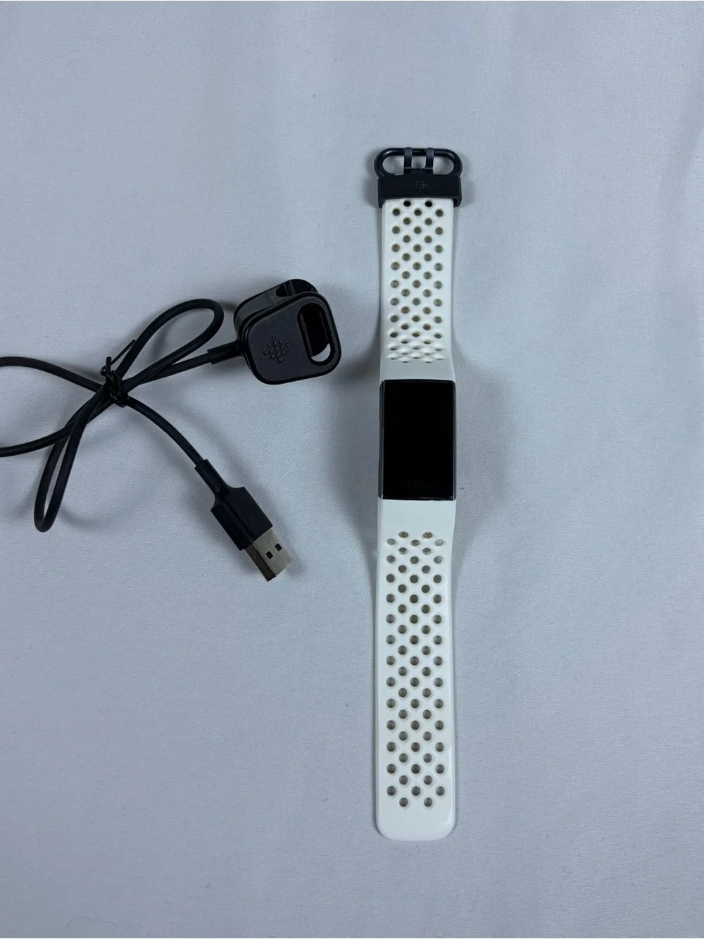 Fitbit Charge 3 Series with White Sport Band with USB Charger